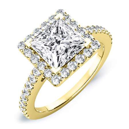 Mallow Princess Diamond Engagement Ring (Lab Grown Igi Cert) yellowgold