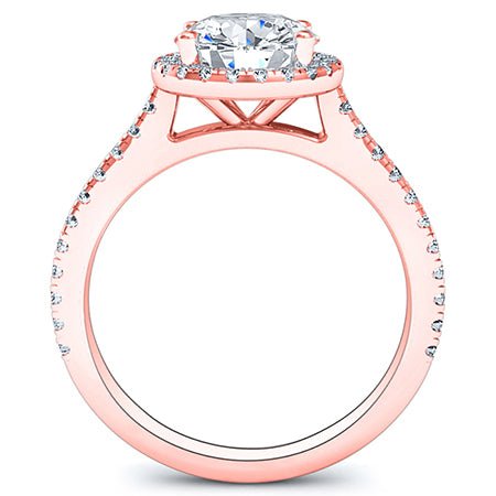 Mallow Round Moissanite Engagement Ring rosegold