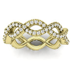 Maltese Round Cut Moissanite Eternity Band yellowgold