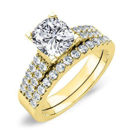 Malva Cushion Moissanite Bridal Set yellowgold