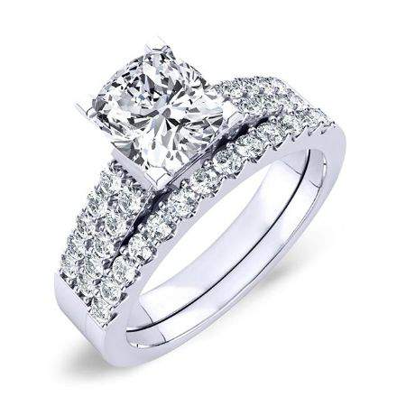 1.00 ct - Malva - GIA Natural Cushion Diamond Bridal Set