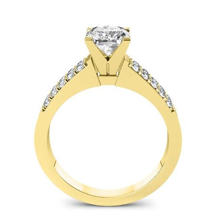 Malva Moissanite Matching Band Only (engagement Ring Not Included) For Ring With Cushion Center yellowgold