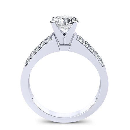 Malva Round Moissanite Engagement Ring whitegold