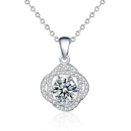 Marge Moissanite Necklace whitegold