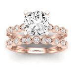 Marigold Diamond Matching Band Only (does Not Include Engagement Ring) For Ring With Cushion Center rosegold