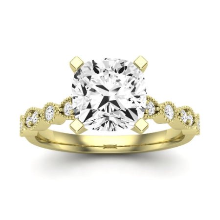 Marigold Diamond Matching Band Only (does Not Include Engagement Ring) For Ring With Cushion Center yellowgold