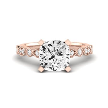 Marigold Diamond Matching Band Only (does Not Include Engagement Ring) For Ring With Cushion Center rosegold