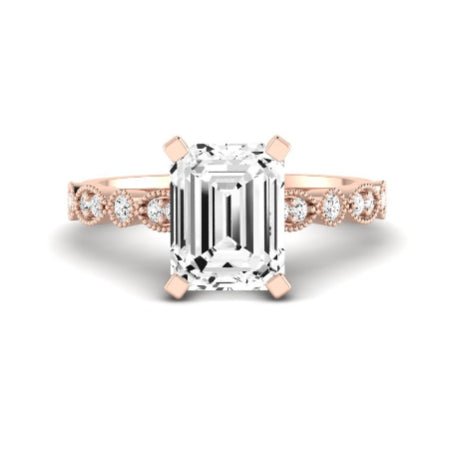 Marigold Diamond Matching Band Only (does Not Include Engagement Ring) For Ring With Emerald Center rosegold