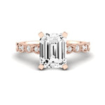 Marigold Diamond Matching Band Only (does Not Include Engagement Ring) For Ring With Emerald Center rosegold