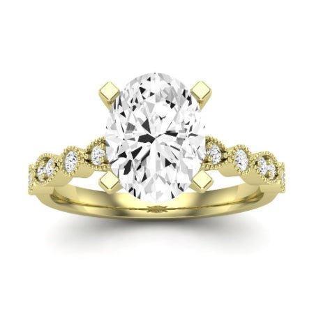 Marigold Diamond Matching Band Only (does Not Include Engagement Ring) For Ring With Oval Center yellowgold