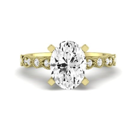 Marigold Diamond Matching Band Only (does Not Include Engagement Ring) For Ring With Oval Center yellowgold