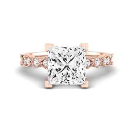 Marigold Diamond Matching Band Only (does Not Include Engagement Ring) For Ring With Princess Center rosegold