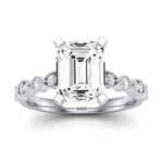 Marigold Emerald Moissanite Bridal Set whitegold