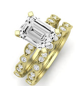 Marigold Emerald Moissanite Bridal Set yellowgold