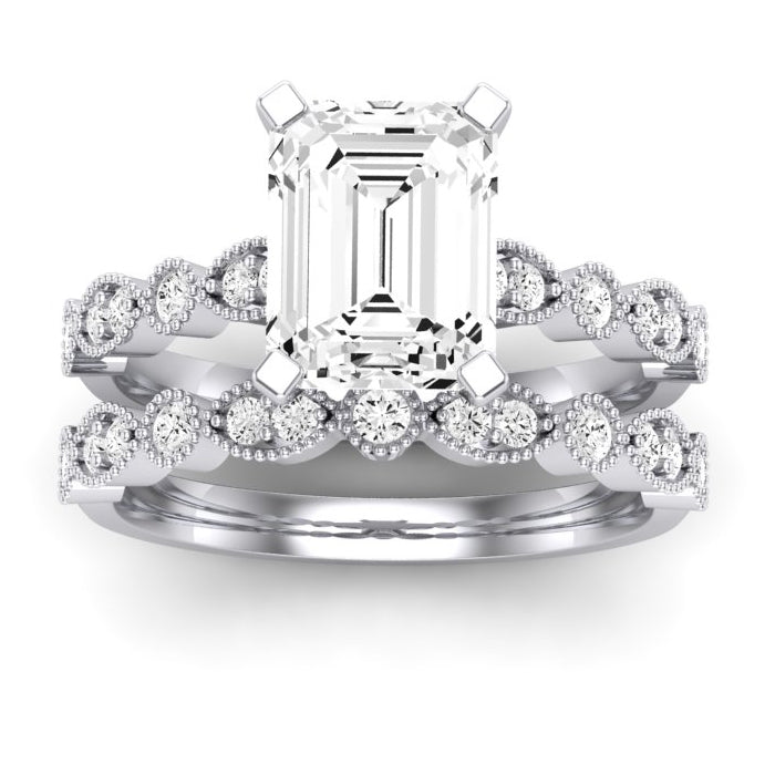 2.00 ct - Marigold - Emerald Moissanite Bridal Set