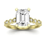 Marigold Emerald Moissanite Engagement Ring yellowgold