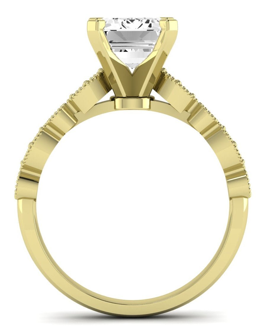 Marigold Emerald Moissanite Engagement Ring yellowgold