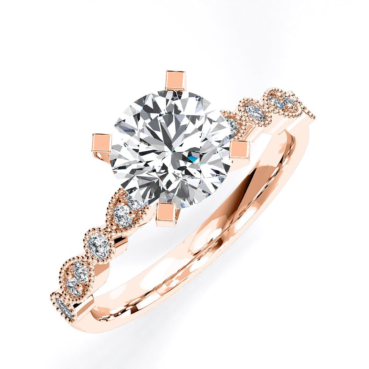 Marigold Round Diamond Engagement Ring (Lab Grown Igi Cert) rosegold
