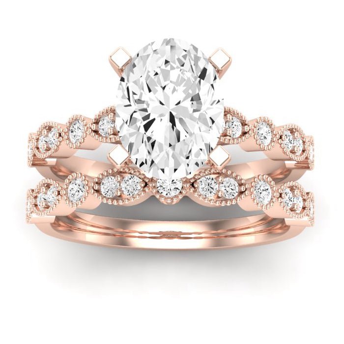 Marigold Oval Diamond Bridal Set (Lab Grown Igi Cert) rosegold