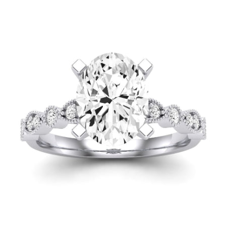 Marigold Oval Moissanite Bridal Set whitegold