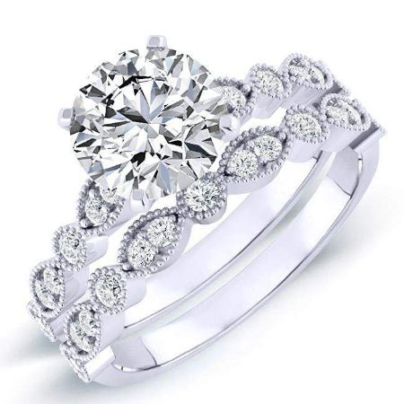 3.00 ct - Marigold - Round Moissanite Bridal Set