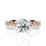 Marigold Round Moissanite Engagement Ring rosegold