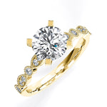 Marigold Round Moissanite Engagement Ring yellowgold