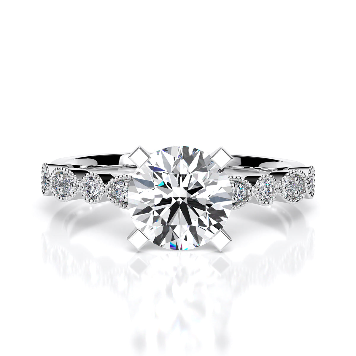 3.22ct Round Brilliant Cut Diamond Engagement Ring