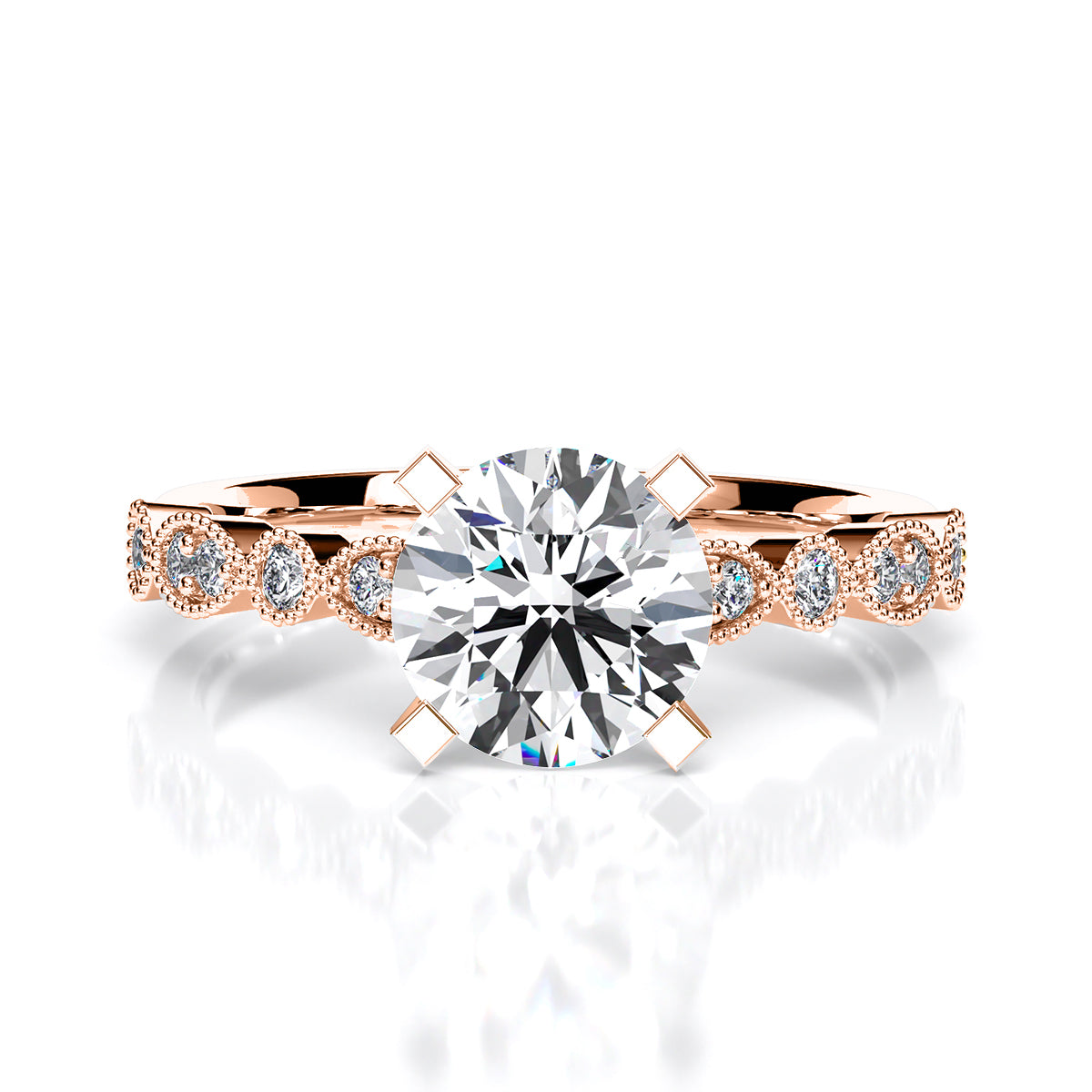 Marigold Round Diamond Engagement Ring (Lab Grown Igi Cert) rosegold