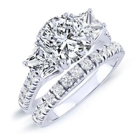2.00 ct - Marjoram - Cushion Moissanite Bridal Set