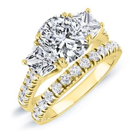 Marjoram Cushion Moissanite Bridal Set yellowgold