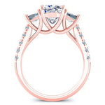 Marjoram Cushion Moissanite Engagement Ring rosegold