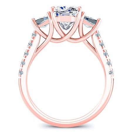 Marjoram Cushion Moissanite Engagement Ring rosegold