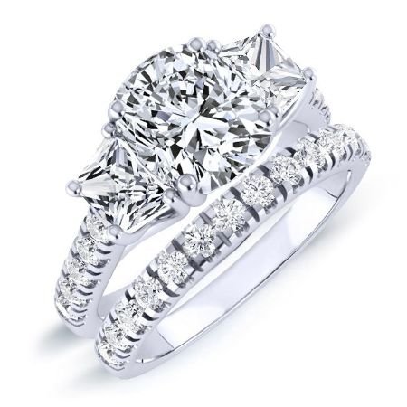 1.00 ct - Marjoram - GIA Natural Cushion Diamond Bridal Set