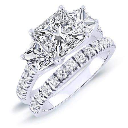 1.00 ct - Marjoram - GIA Natural Princess Diamond Bridal Set