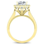 Mawar Cushion Moissanite Bridal Set yellowgold