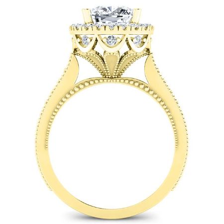Mawar Cushion Moissanite Bridal Set yellowgold