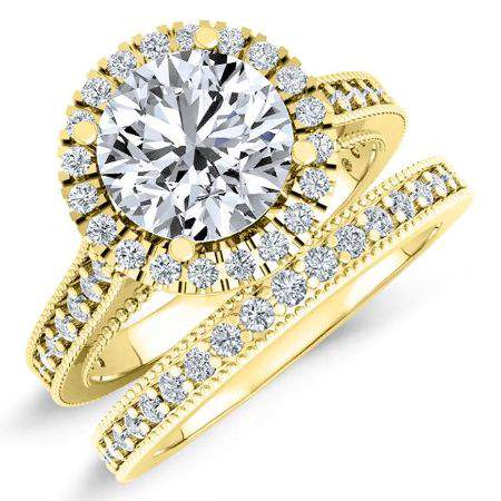 Mawar Diamond Matching Band Only (engagement Ring Not Included) For Ring With Round Center yellowgold