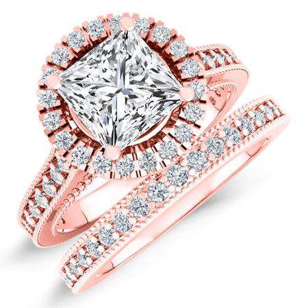 Mawar Princess Moissanite Bridal Set rosegold