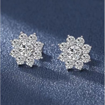 May Round Diamond Stud Earrings (Clarity Enhanced) whitegold