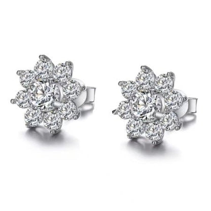 May Round Diamond Stud Earrings (Clarity Enhanced) whitegold