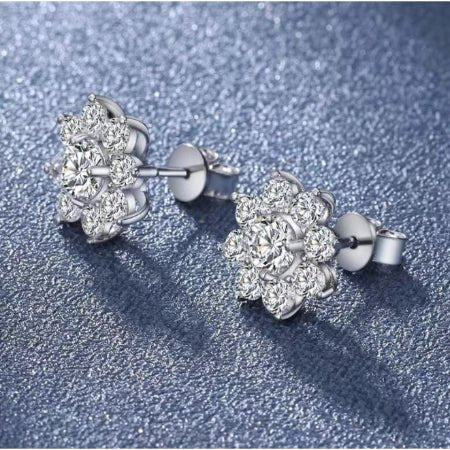 May Round Moissanite Stud Earrings whitegold