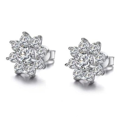 May Round Moissanite Stud Earrings whitegold