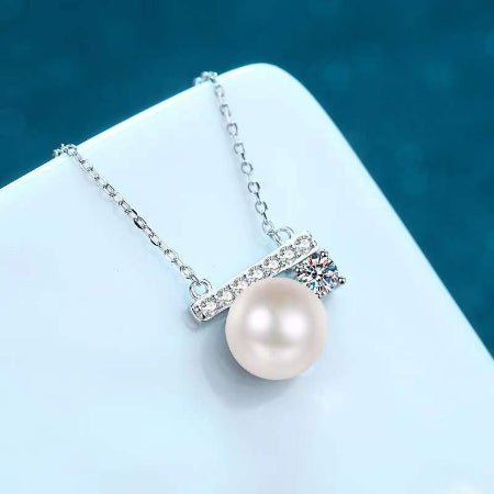 Mazie Diamond & Pearl Necklace whitegold