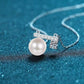 Mazie Moissanite & Pearl Necklace whitegold