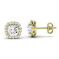 Meadow Cushion Cut Diamond Halo Stud Earrings (Clarity Enhanced) yellowgold