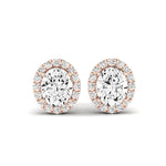 Meadow Oval Cut Diamond Halo Stud Earrings (Clarity Enhanced) rosegold
