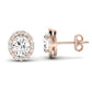 Meadow Oval Cut Diamond Halo Stud Earrings (Clarity Enhanced) rosegold