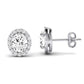 Meadow Oval Cut Diamond Halo Stud Earrings (Clarity Enhanced) whitegold