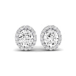 Meadow Oval Cut Diamond Halo Stud Earrings (Clarity Enhanced) whitegold